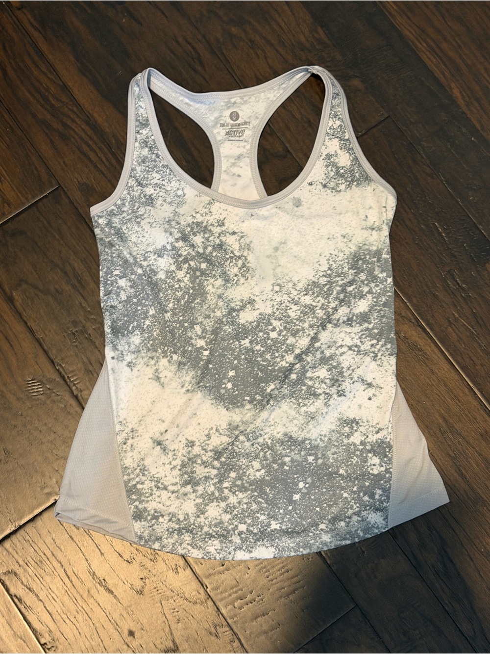 Old navy active racerback flowy tank top silver white gray cosmic